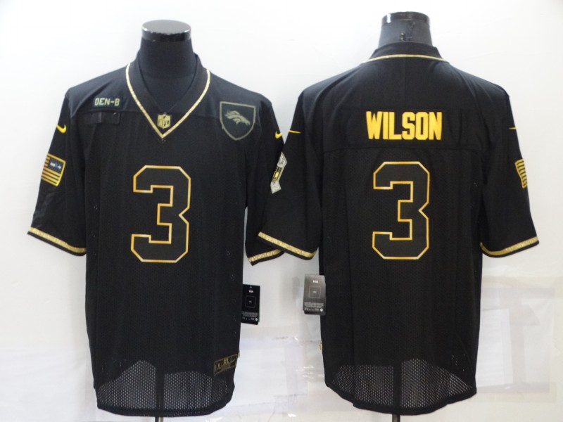 Men's Denver Broncos #3 Russell Wilson Black/Gold Salute To Service Limited Stitched Jersey Men's Denver Broncos #3 Russell Wilson Black/Gold Salute To Service Limited Stitched Jersey